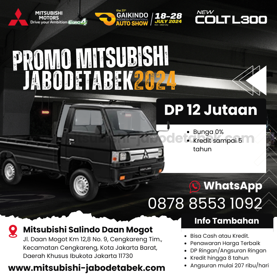 Promo Mitsubishi Jabodetabek - Kredit L300 DP 12 Jutaan - Dealer Mitsubishi Daan Mogot